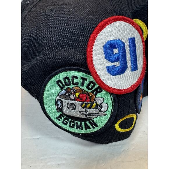 Sonic the Hedgehog baseball cap hat black patch logo snapback Egg man - Picture 4 of 10